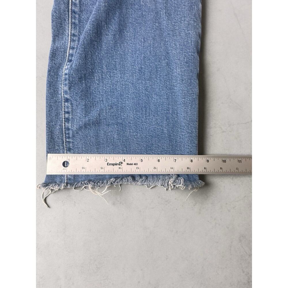 Madewell Perfect Vintage Wide Leg Crop Jeans Womens 27 Blue Fray Hem - Picture 2 of 8
